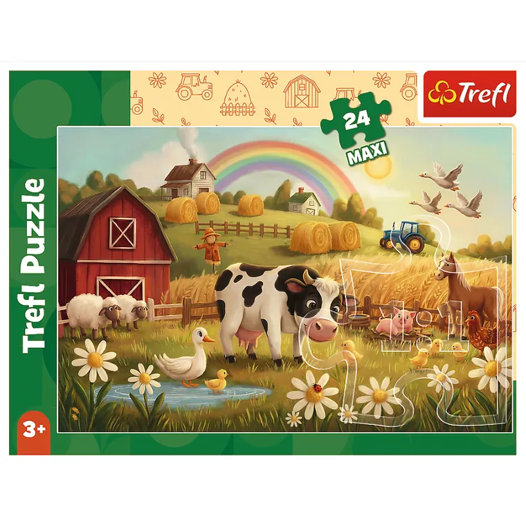 Trefl, Krowa na farmie, puzzle, 24 maxi elementy