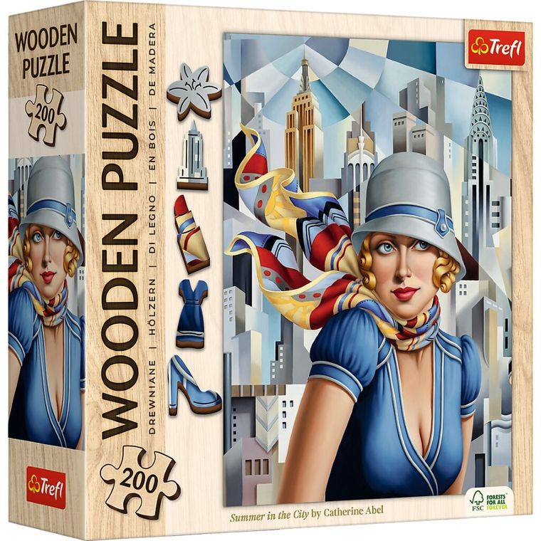 Trefl, Lato w Mieście, Catherine Abel, puzzle drewniane, 200 elementów
