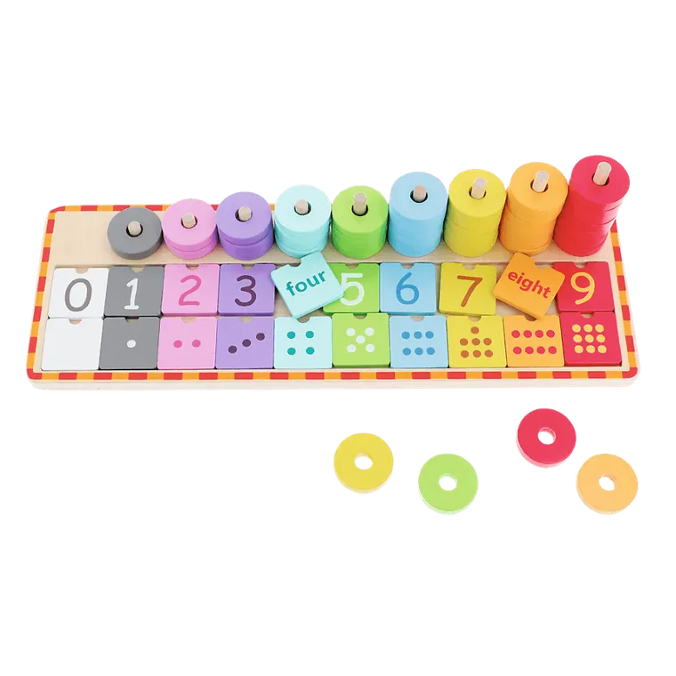 Trefl, Liczymy Główkę Ćwiczymy, drewniane klocki do nauki liczenia