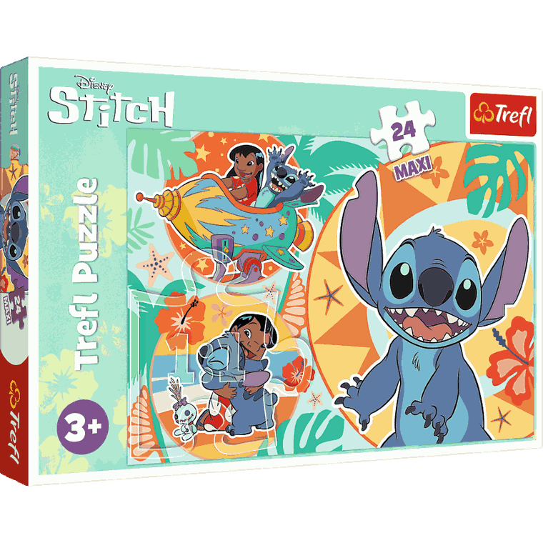 Trefl, Lilo i Stitch, Wesoły dzień, puzzle, maxi, 24 elementy