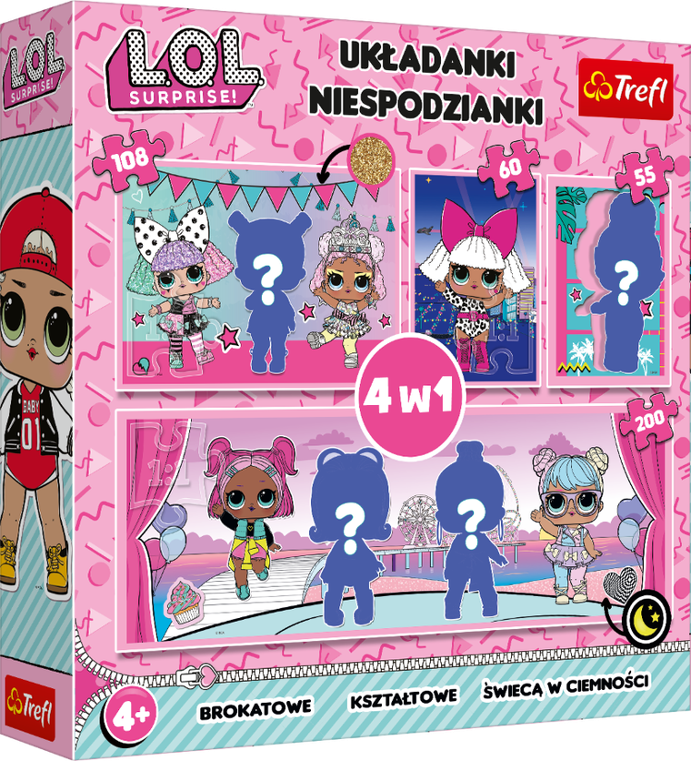 Trefl, L.O.L. Surprise, układanki niespodzianki, 4w1