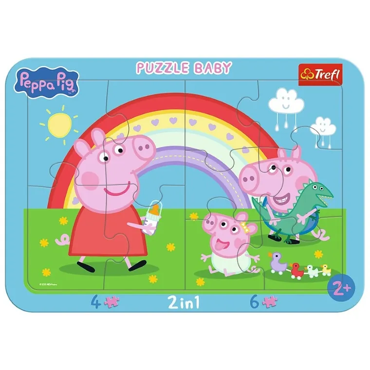 Trefl, Mała Peppa, puzzle ramkowe 2w1