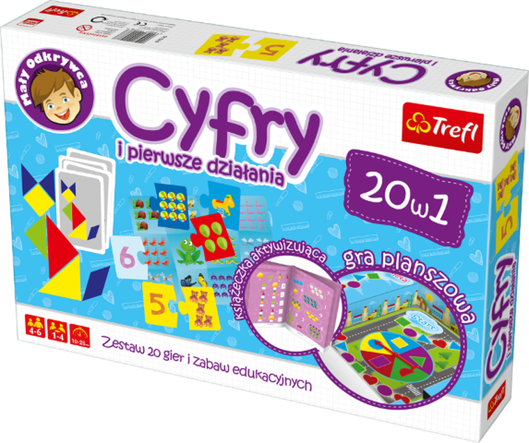 Trefl, Mały Odkrywca, Cyferki i pierwsze działania, gra edukacyjna