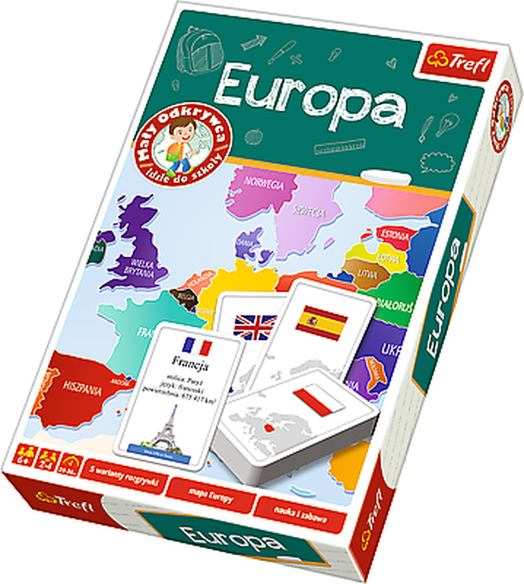 Trefl, Mały Odkrywca idzie do szkoły. Europa, gra edukacyjna
