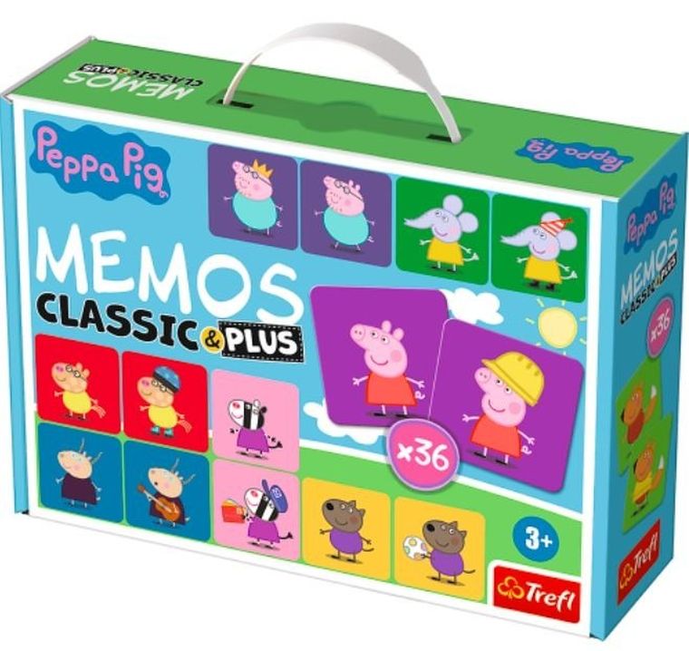 Trefl, Memos Classic & Plus, Świnka Peppa, gra familijna (wersja ukraińska)