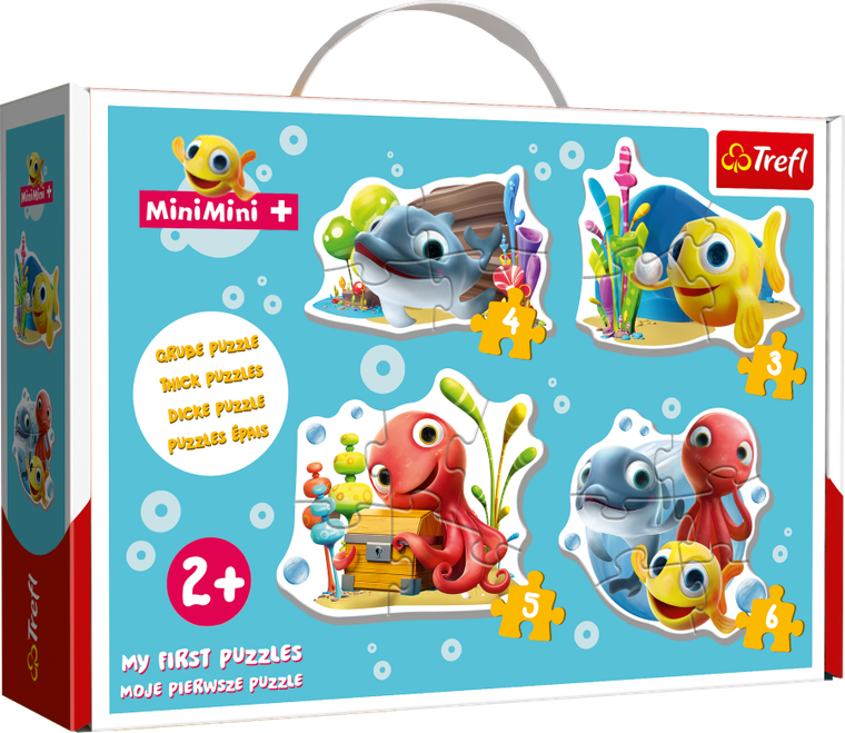Trefl, Mini Mini, Rybka MiniMini, puzzle ramkowe, 3,4,5,6 elementów