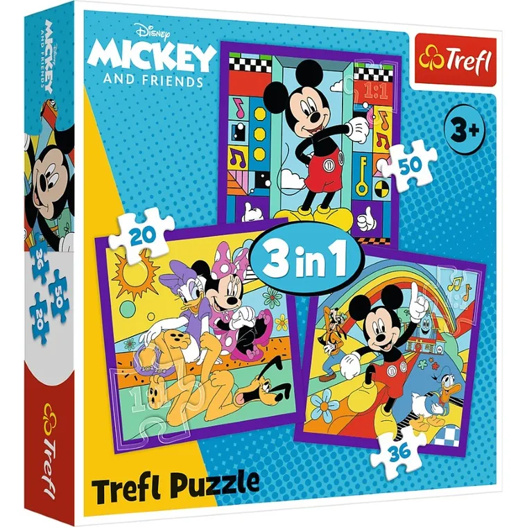 Trefl, Myszka Miki, Miki i jego wesoła ekipa, puzzle 3w1