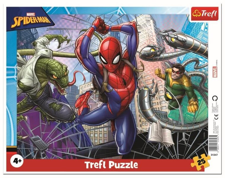 Trefl, Odważny Spider-Man, puzzle ramkowe, 25 elementów