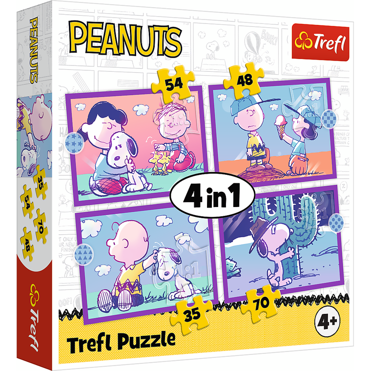 Trefl, Peanuts, Ze Snoopym jest wesoło, puzzle 4w1