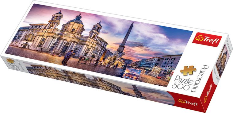 Trefl, Piazza Navona, Rzym, puzzle panorama, 500 elementów
