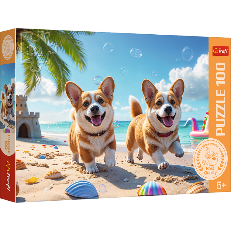 Trefl, Piesek Corgi, puzzle, 100 elementów