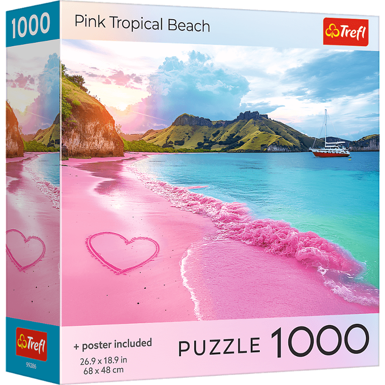 Trefl, Pink Tropical Beach, USA, puzzle, 1000 elementów