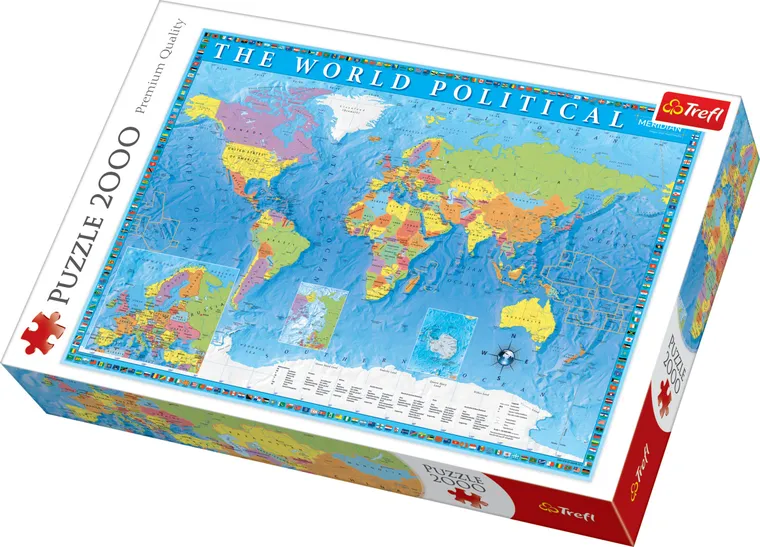 Trefl, Polityczna mapa świata, puzzle, 2000 elementów