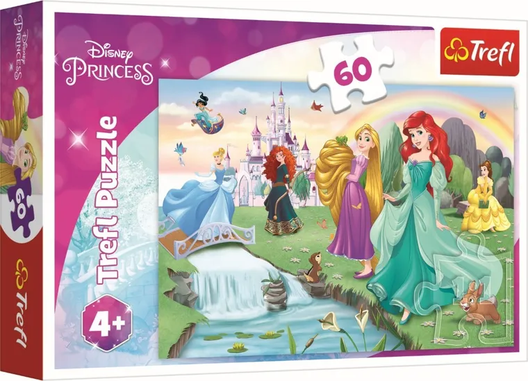 Trefl, Poznaj Księżniczki Disney'a, puzzle, 60 elementów