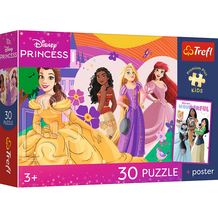 Trefl, Premium Plus Kids, Księżniczki Disneya, Księżniczki i przyjaźń, puzzle, 30 elementów