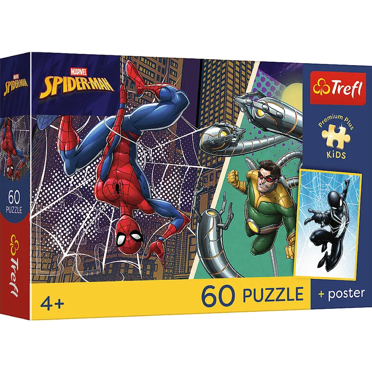 Trefl, Premium Plus Kids, Spider-Man, Superbohaterski dzień, puzzle, 60 elementów