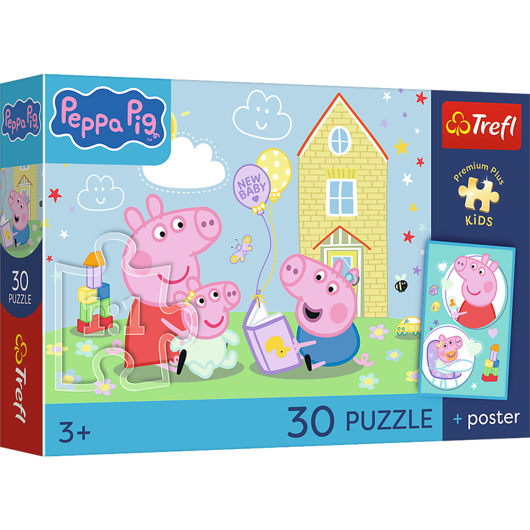 Trefl, Premium Plus Kids, Świnka Peppa, Peppa ma plan, puzzle, 30 elementów