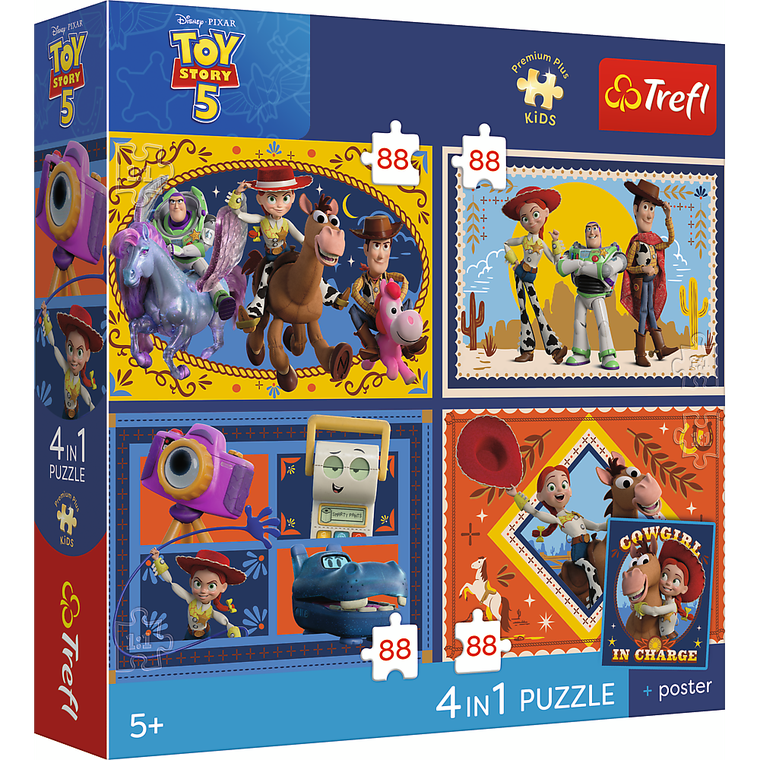 Trefl, Premium Plus Kids, Toy Story, Czas zabawek, puzzle, 4-88 elementów