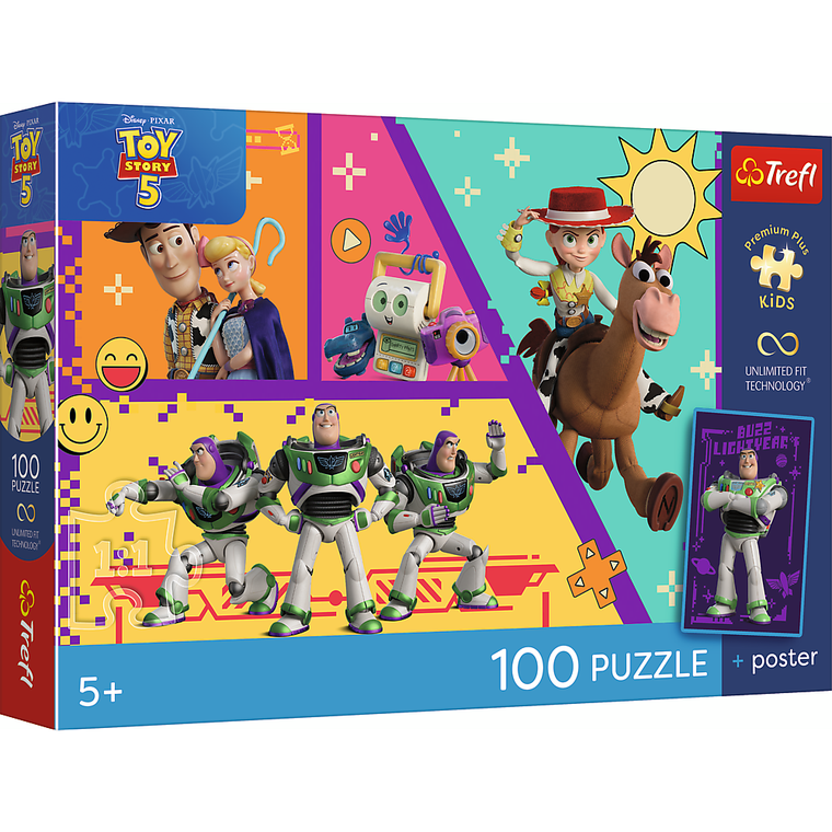 Trefl, Premium Plus Kids, Toy Story, Zabawki w akcji, puzzle, 100 elementów
