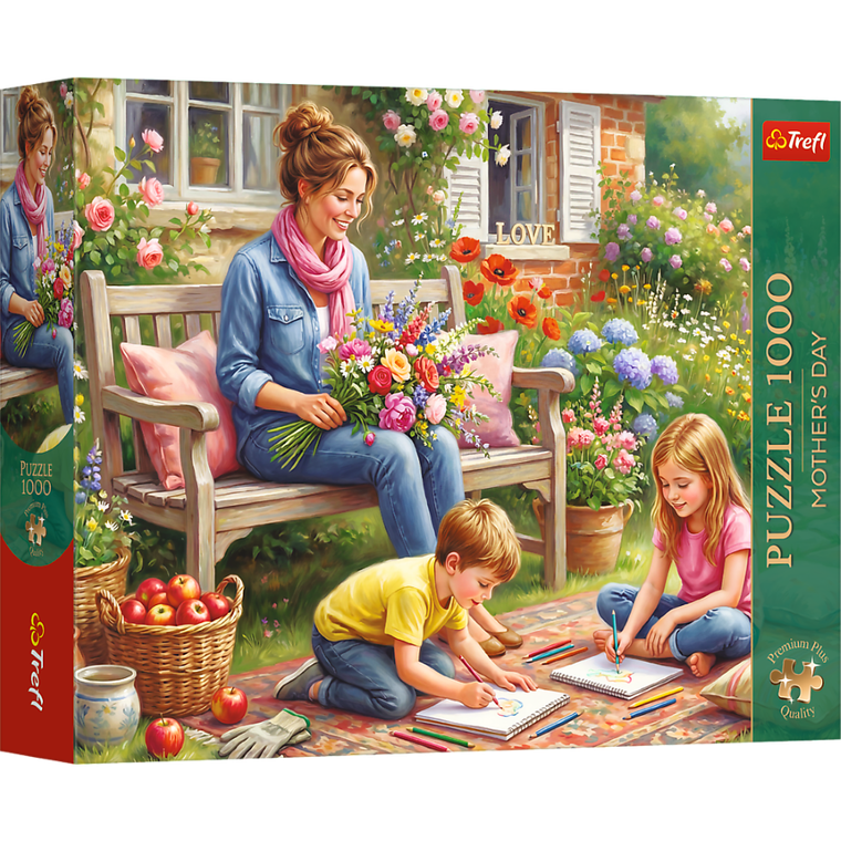 Trefl, Premium Plus, Mother's Day, Rodzina w ogrodzie, puzzle, 1000 elementów