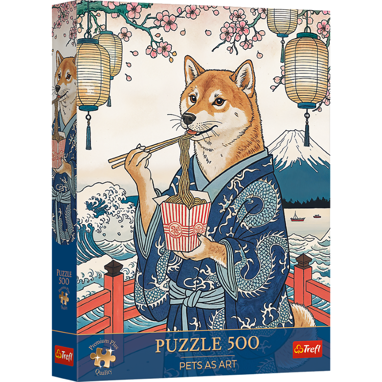 Trefl, Premium Plus, Pets as Art, Makaronowa medytacja Shiby, puzzle, 500 elementów