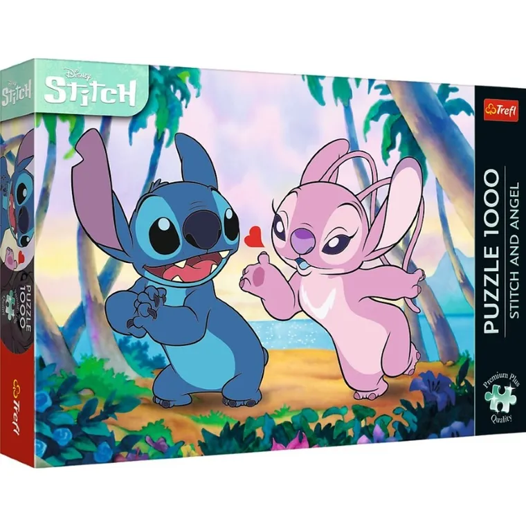 Trefl, Premium Plus, Stitch & Angel, puzzle, 1000 elementów
