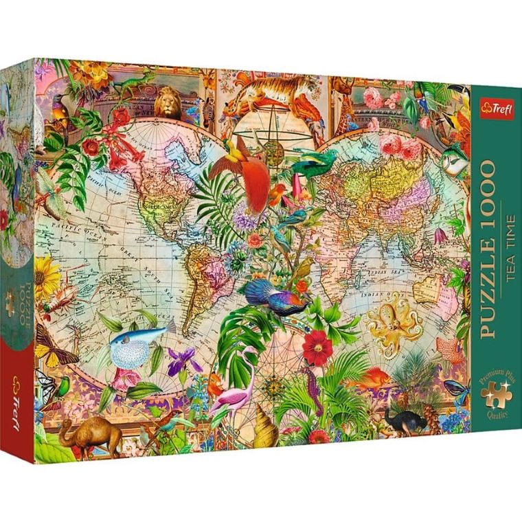 Trefl, Premium Plus, Tea Time, Antyczna mapa świata, puzzle, 1000 elementów