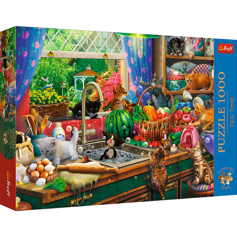 Trefl, Premium Plus, Tea Time, Kociaki rozrabiaki, puzzle, 1000 elementów