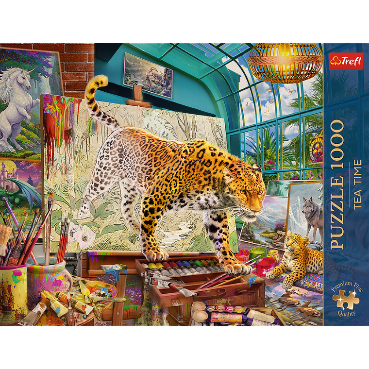 Trefl, Premium Plus, Tea Time, Lamparty w pracowni malarskiej, puzzle, 1000 elementów