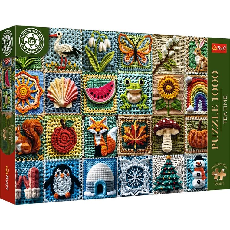 Trefl, Premium Plus, Tea Time, Szydełkowanie, Cztery Pory Roku, puzzle, 1000 elementów