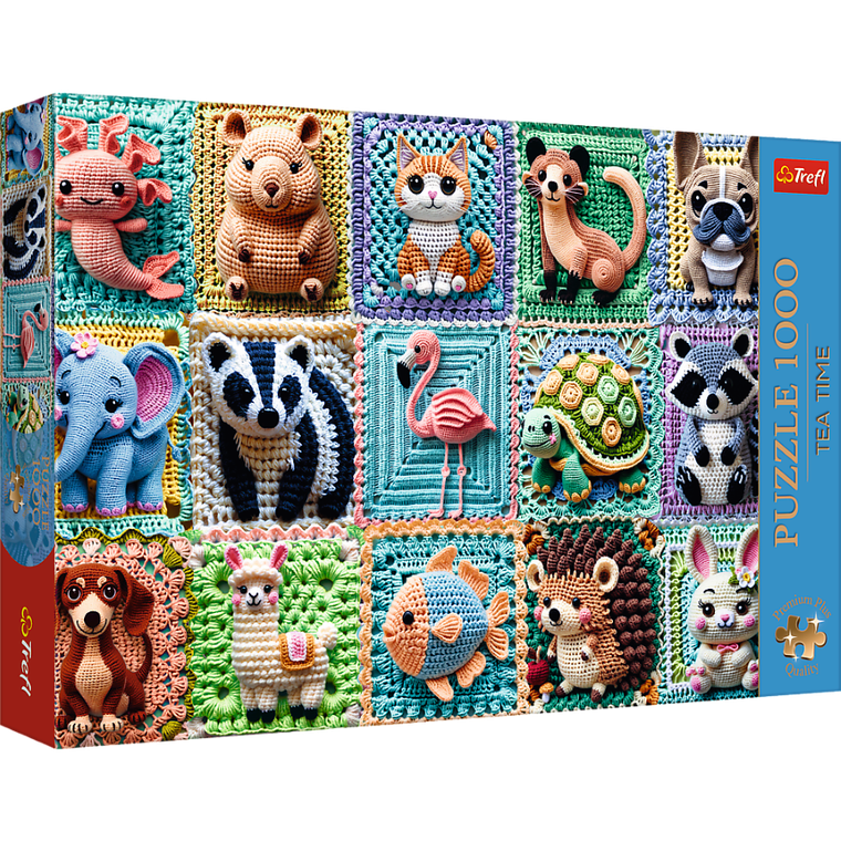 Trefl, Premium Plus, Tea Time, Szydełkowe zwierzątka, puzzle, 1000 elementów