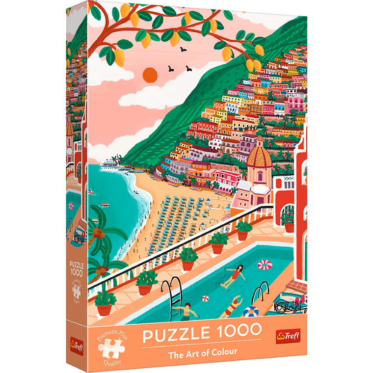 Trefl, Premium Plus, The Art of Colour, Positano, Włochy, puzzle, 1000 elementów