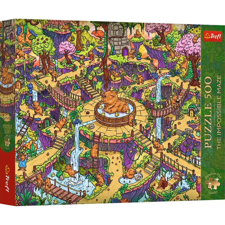 Trefl, Premium Plus, The Impossible Maze, Zabawne kapibary, puzzle, 500 elementów