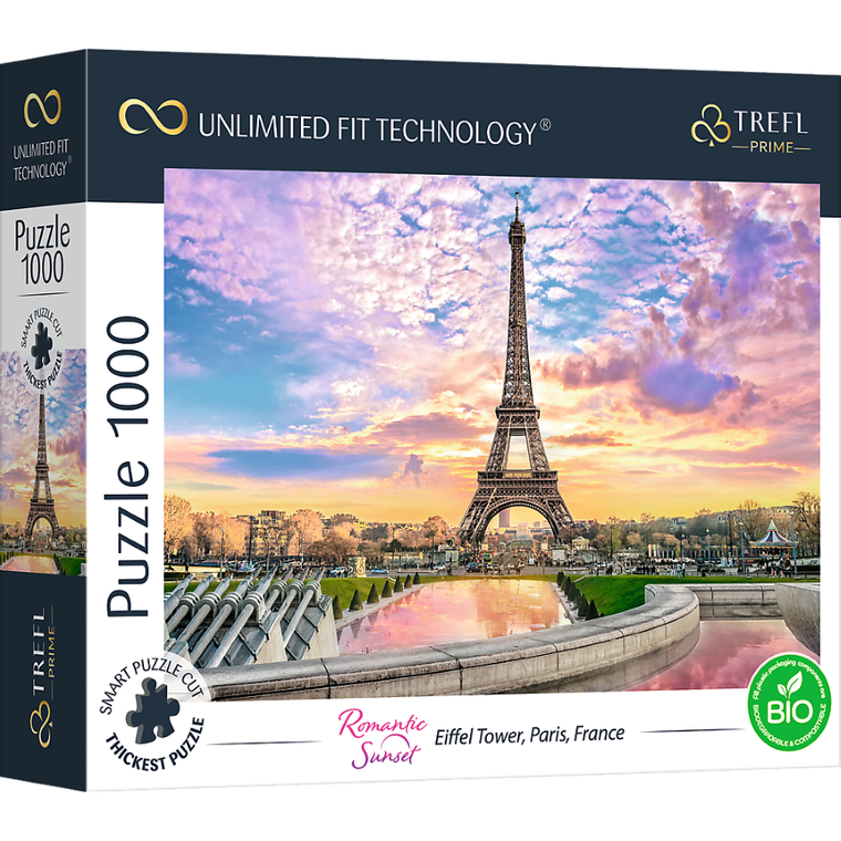 Trefl, Prime UFT, Romantic Sunset: Eiffel Tower, Paris, France, puzzle, 1000 elementów