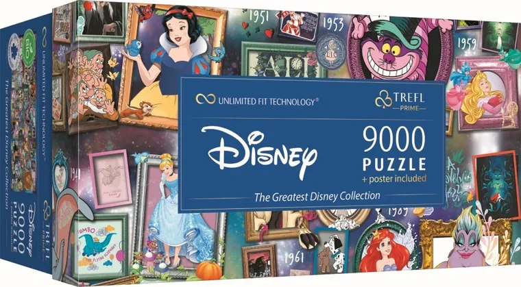 Trefl, Prime UFT, The Greatest Disney Collection, puzzle, 9000 elementów, zestaw z plakatem