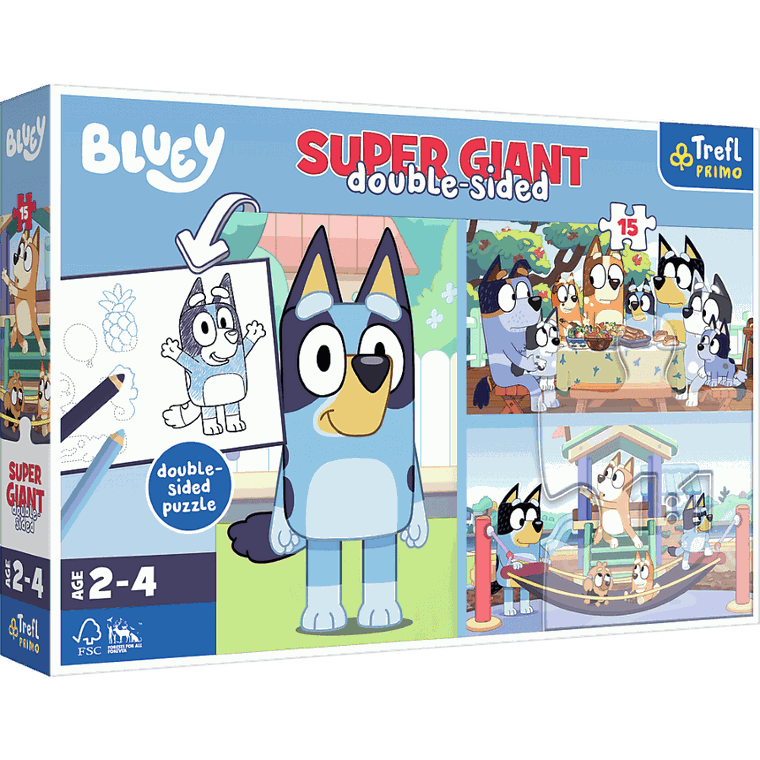 Trefl, Przygoda z Bluey, puzzle gigant, 15 elementów