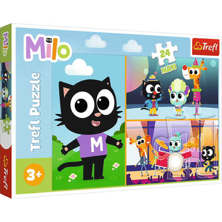 Trefl, Przygody małego Kotka Milo, puzzle maxi, 24 elementy