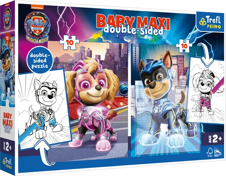 Trefl, Psi Patrol, Bohaterskie pieski, puzzle maxi, 2-10 elementów