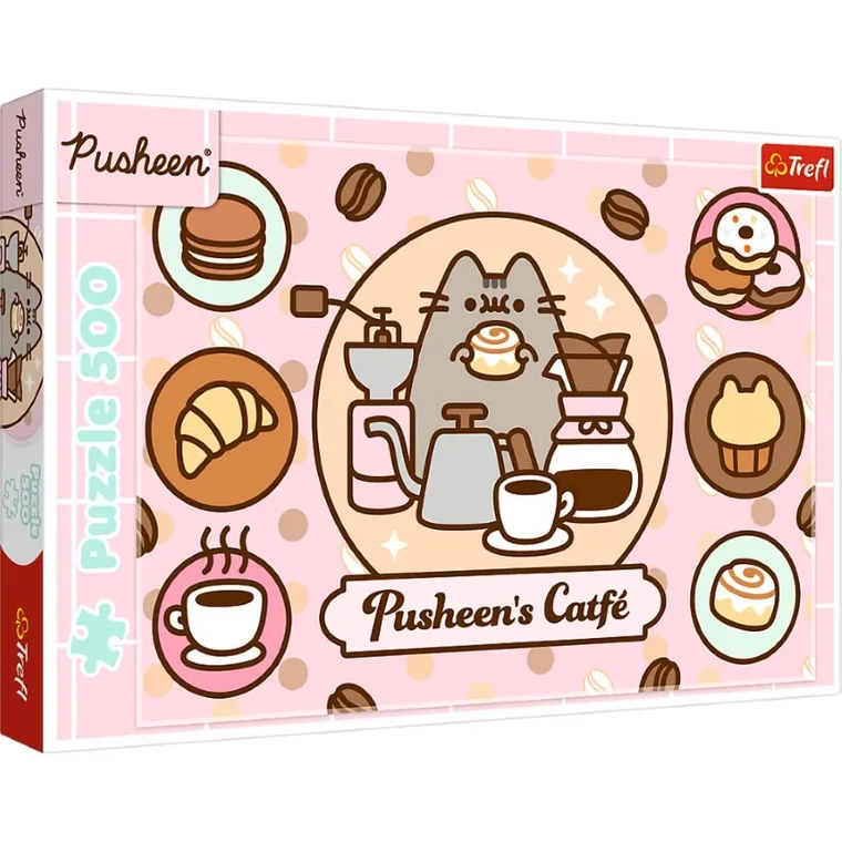 Trefl, Pusheen w kawiarni, puzzle, 500 elementów