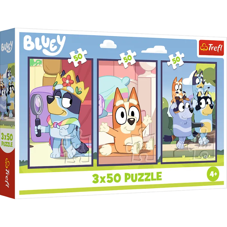 Trefl, Rodzina Bluey, puzzle, 3-50 elementów