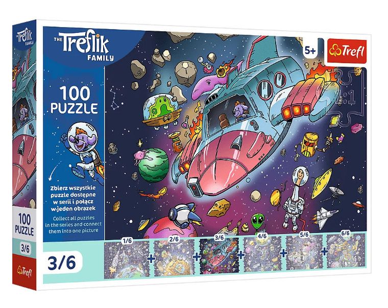 Trefl, Rodzina Treflików, Gonduś w rakiecie, puzzle, 100 elementów