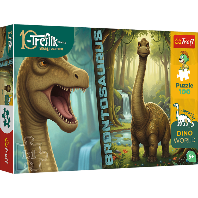 Trefl, Rodzina Treflików, Inspired By Dino World, Brontosaurus, puzzle, 100 elementów