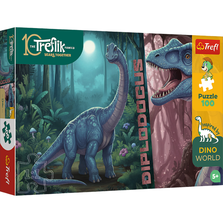 Trefl, Rodzina Treflików, Inspired By Dino World, Diplodocus, puzzle, 100 elementów