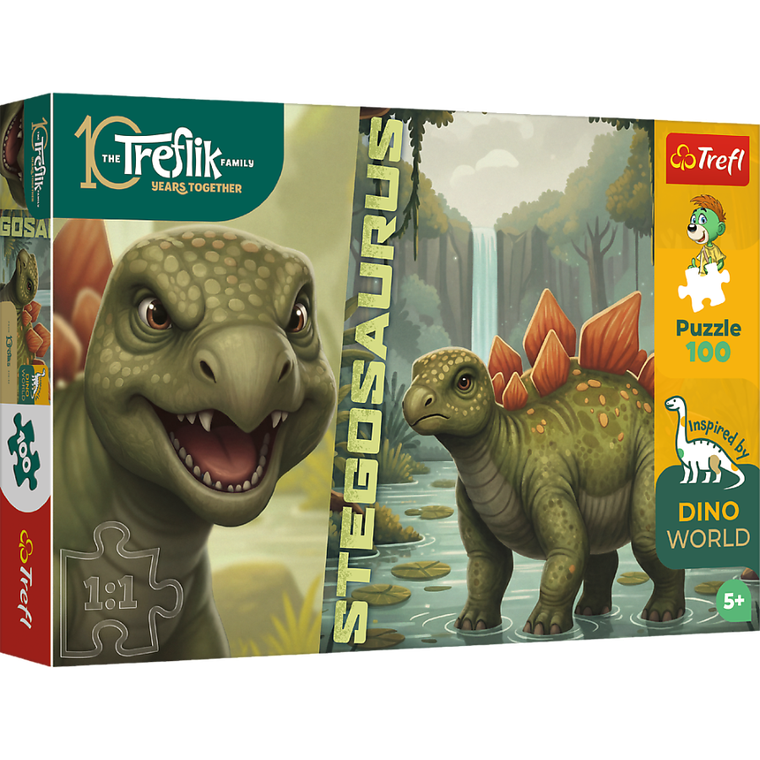 Trefl, Rodzina Treflików, Inspired By Dino World, Stegosaurus, puzzle, 100 elementów