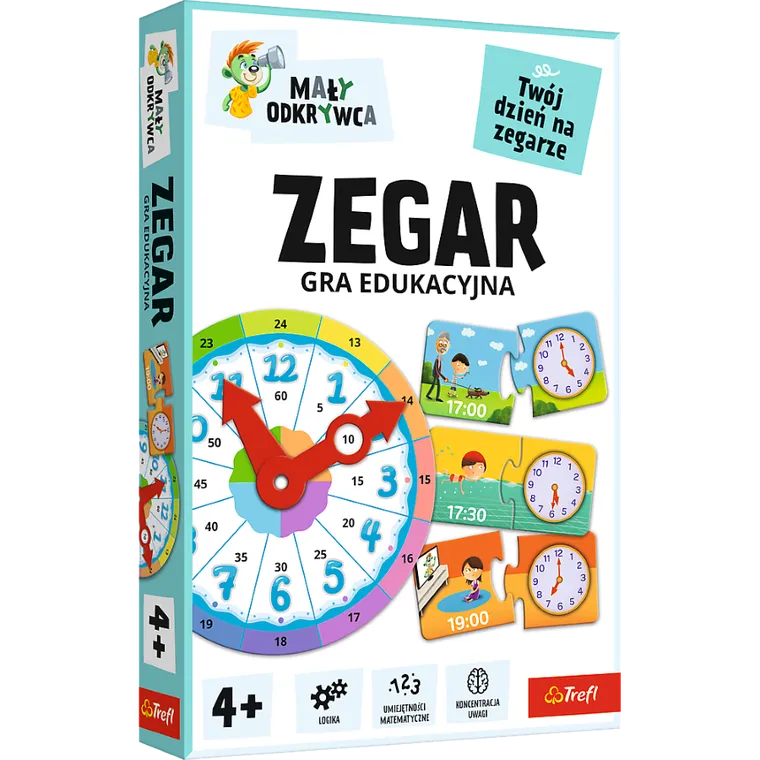 Trefl, Rodzina Treflików, Mały Odkrywca, Zegar, gra edukacyjna
