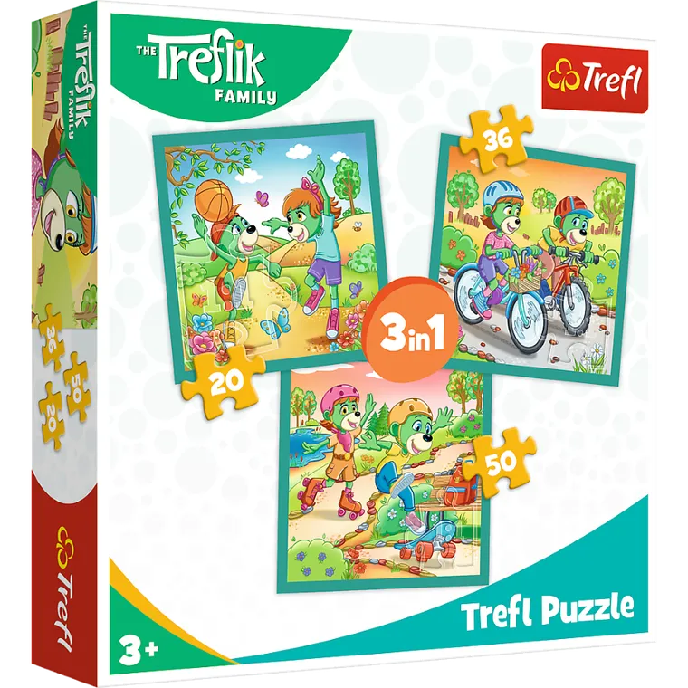 Trefl, Rodzina Treflików, Poznaj Trefliki, puzzle 3w1, 106 elementów