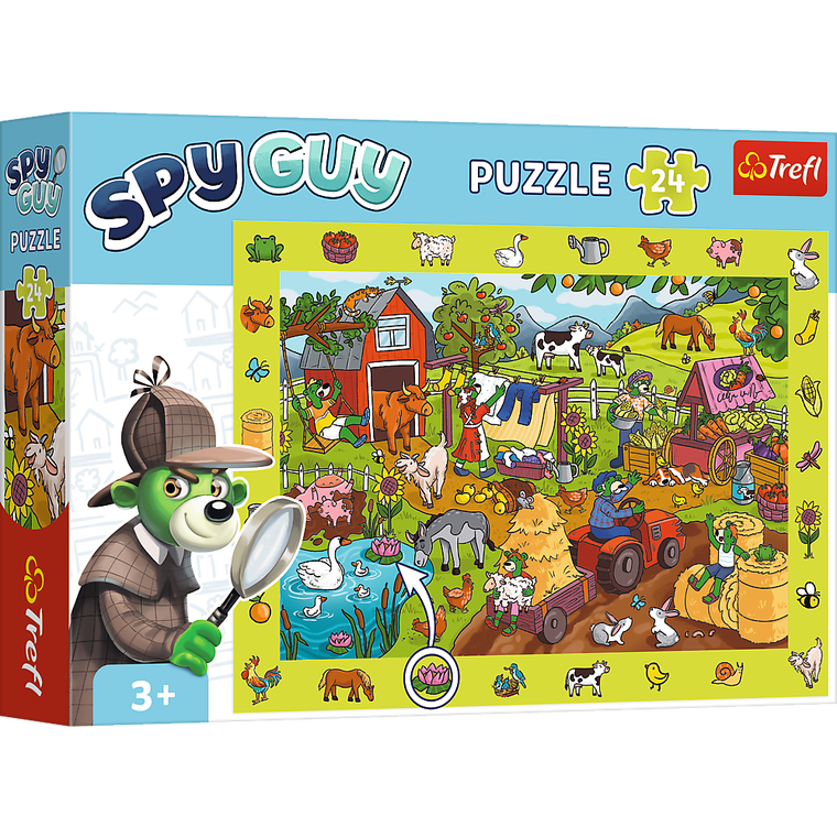 Trefl, Rodzina Treflików, Spy Guy, Farma, puzzle obserwacyjne, 24 elementy