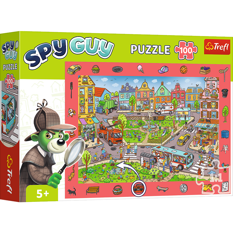 Trefl, Rodzina Treflików, Spy Guy, Miasto, puzzle obserwacyjne, 100 elementów