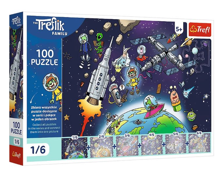 Trefl, Rodzina Treflików, Treflinka w kosmosie, puzzle, 100 elementów