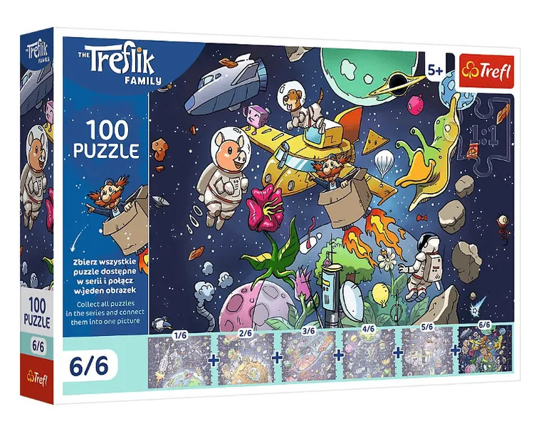 Trefl, Rodzina Treflików, Wujcio w kosmosie, puzzle, 100 elementów